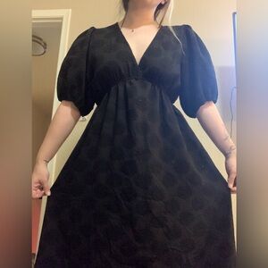 Spiderweb Witchy Long Black Dress